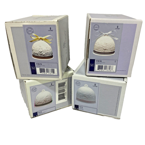 NIB Vintage Lladro Porcelain Four Seasons 4 Bell Ornaments #7613-7616 Collection - Picture 1 of 7